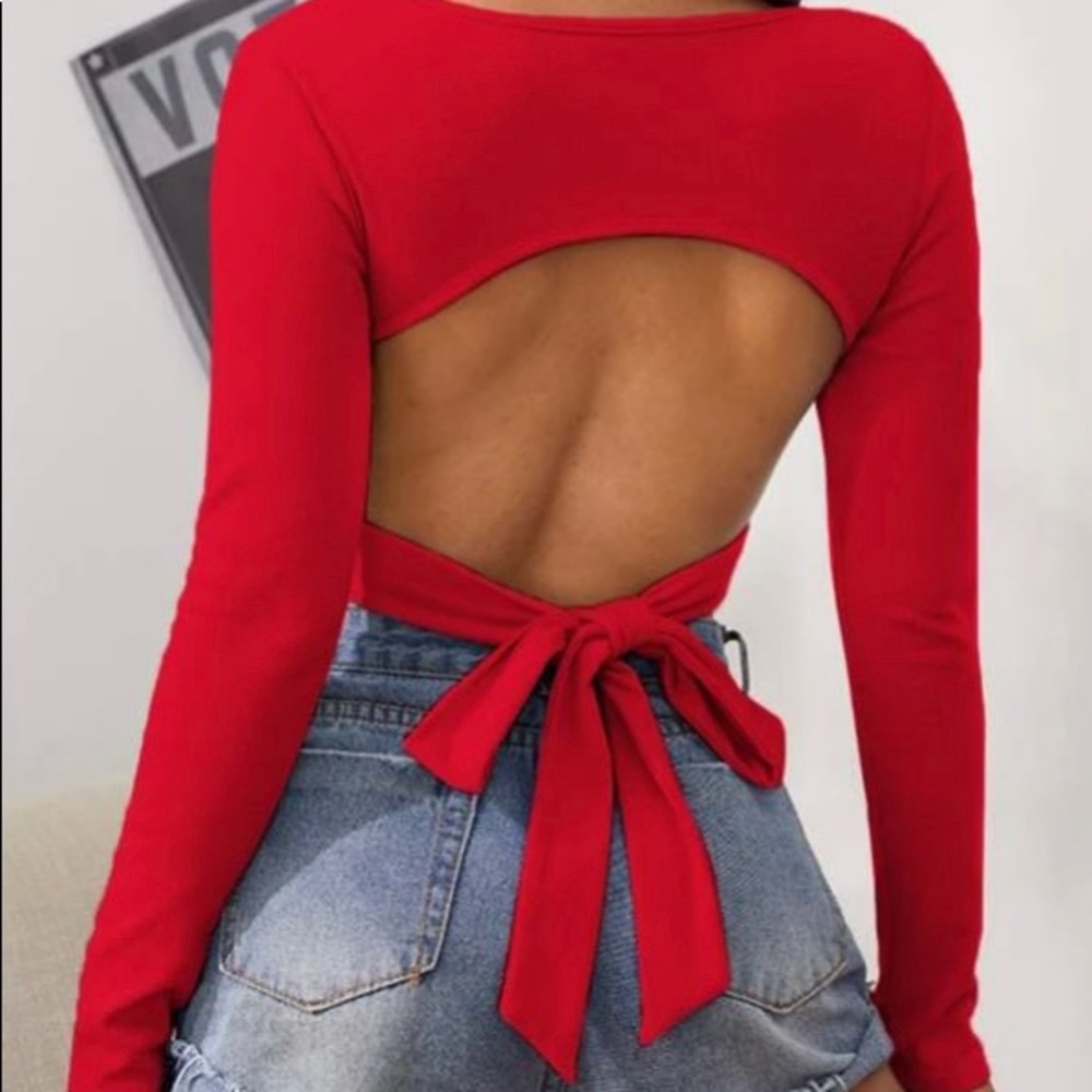 Super cute long sleeve red top